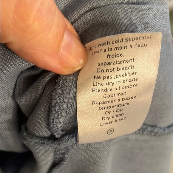 Magari Slate Blue 3/4 Puff Sleeve Button Down Tiered Pocketed Sundress - Picture 8 of 14